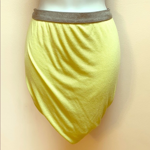 T by Alexander Wang Twist Skirt Neon Yellow XS - Picture 5 of 6